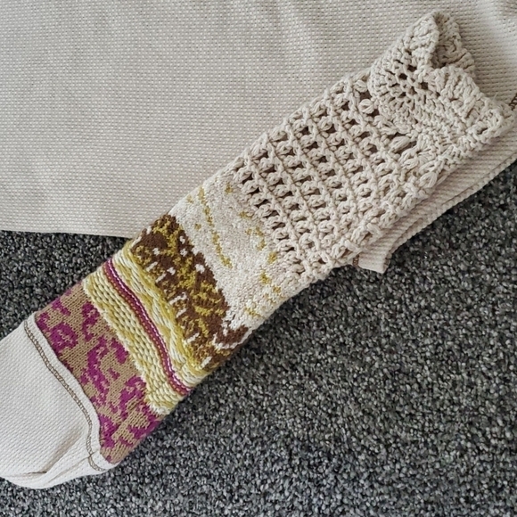 NWT Free People Mix Thermal Cuff Long Sleeve Y2K Top women boho - Picture 10 of 12